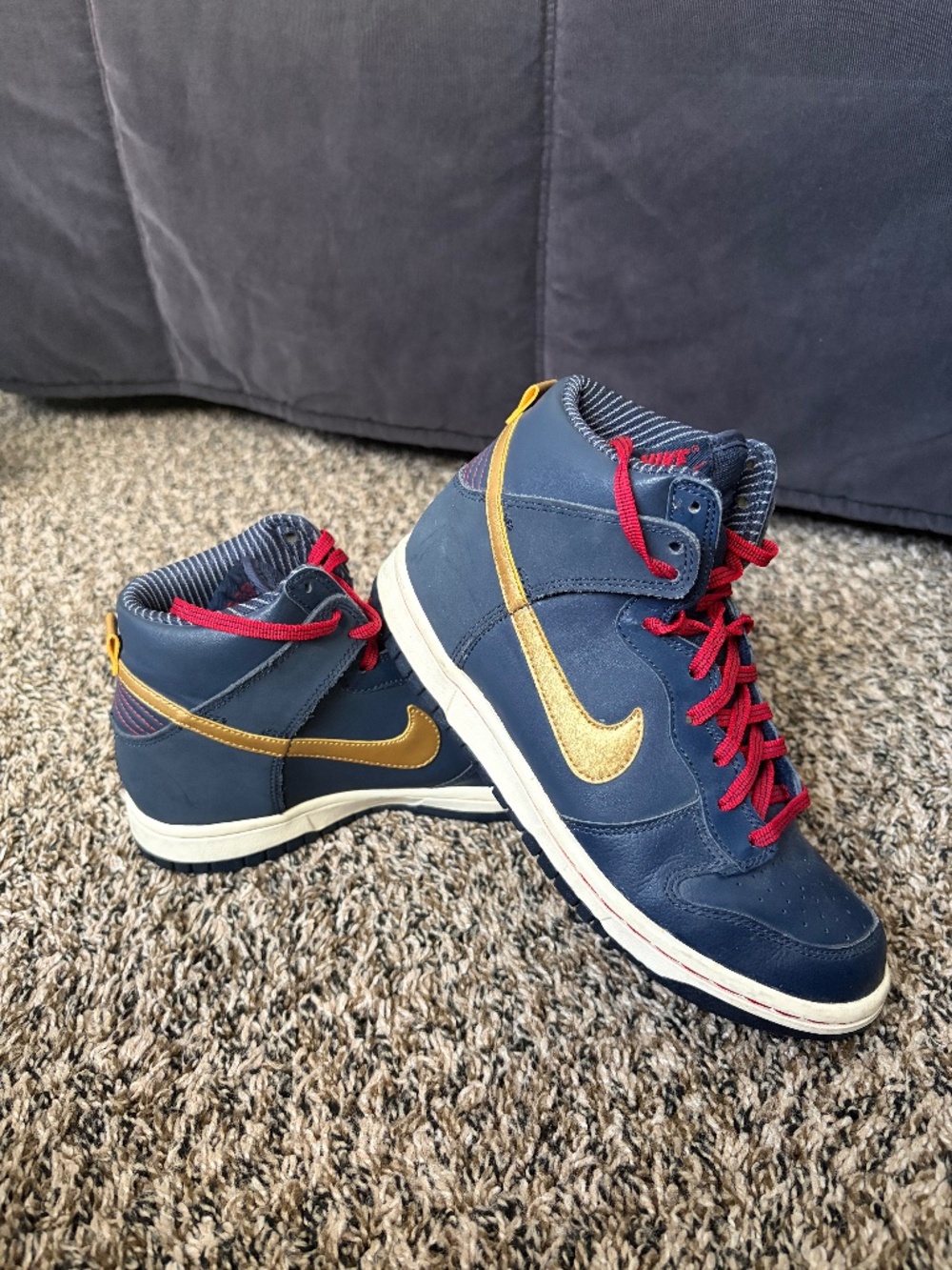 Nike Dunk High in Obsidian / Gold